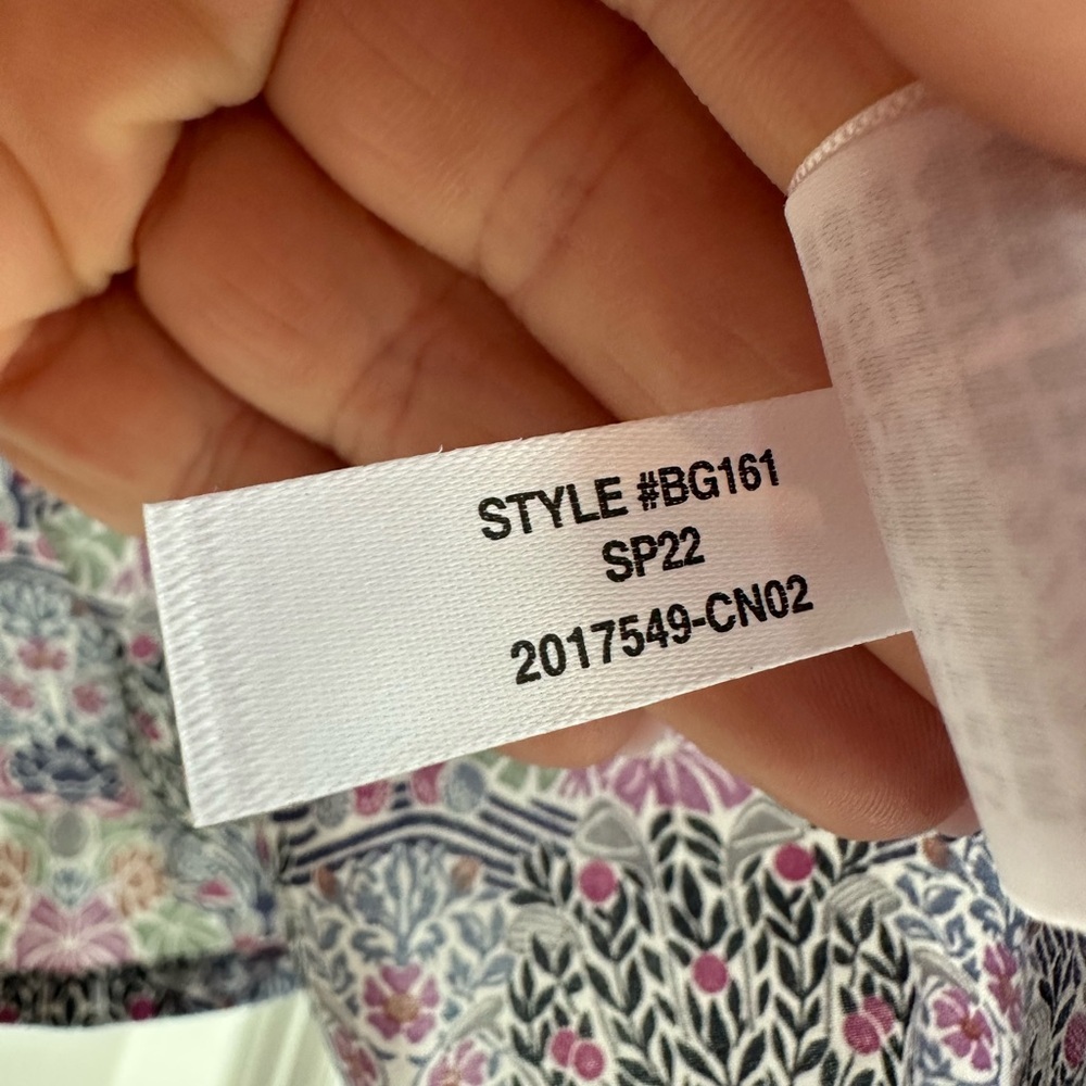 J. Crew Smocked Square Neck Top in Liberty Floral Club Nouveau (Size XXS) - Picture 7 of 10